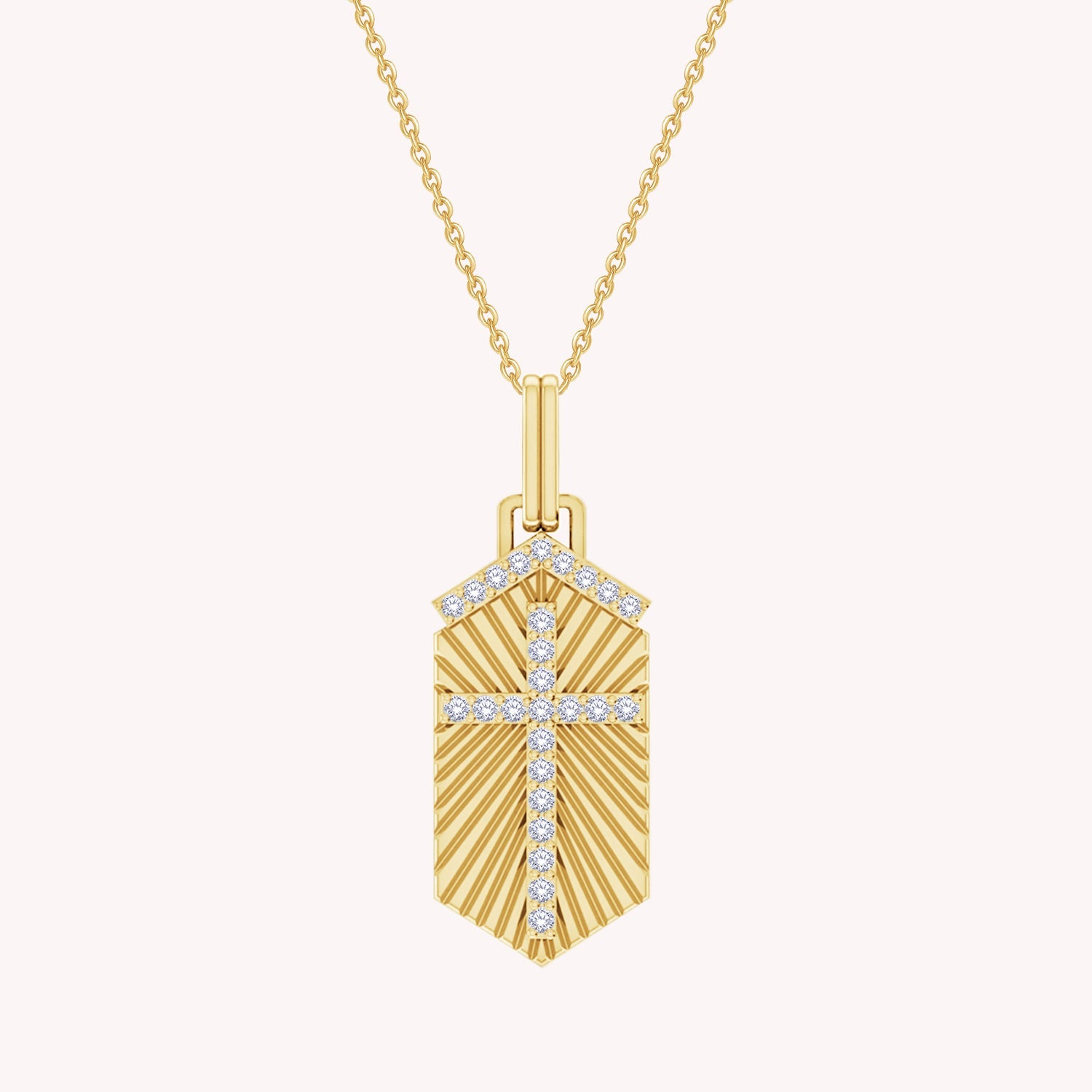 Cross Scapular Shield Medallion Pendant Necklace